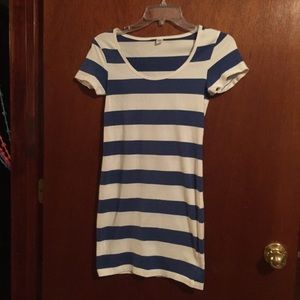 H&M Navy and White Striped Dress (Size 2)